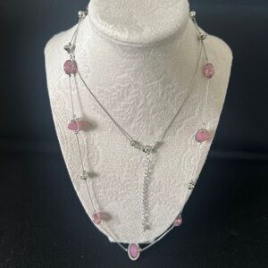 Elegant Pink and Silver Necklace